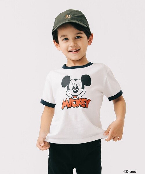 B:MING by BEAMS（ビーミングバイビームス）の「Disney /  MICKEY / リンガー プリント Tシャツ 2025SS（90～150cm）（Tシャツ/カットソー・キッズ・オフホワイト/レッド系その他7・120/110/100/90/150/140/130）」の3枚目の写真