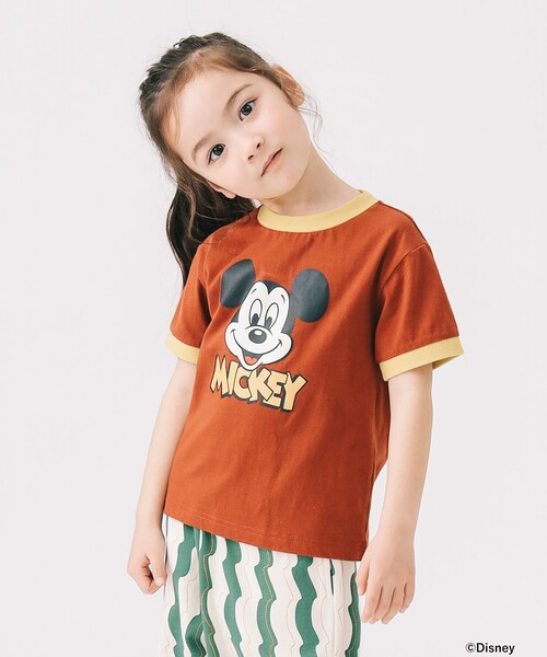 B:MING by BEAMS（ビーミングバイビームス）の「Disney /  MICKEY / リンガー プリント Tシャツ 2025SS（90～150cm）（Tシャツ/カットソー・キッズ・オフホワイト/レッド系その他7・120/110/100/90/150/140/130）」の4枚目の写真