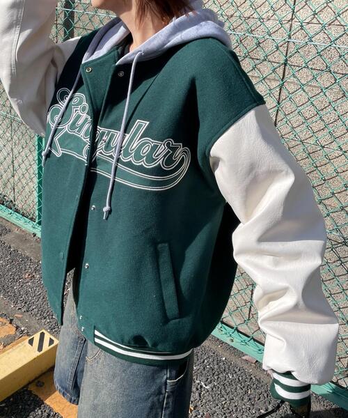 WEGO（ウィゴー）の「WEGO/フード付ビッグスタジャン（スタジャン・レディース・グリーン/ブラック・FREE）」の18枚目の写真