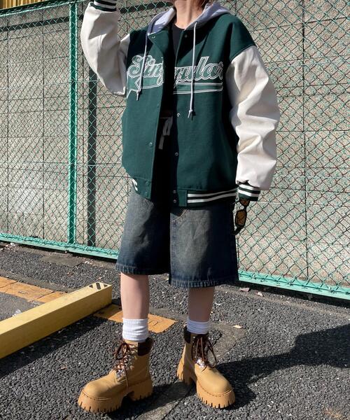 WEGO（ウィゴー）の「WEGO/フード付ビッグスタジャン（スタジャン・レディース・グリーン/ブラック・FREE）」の21枚目の写真