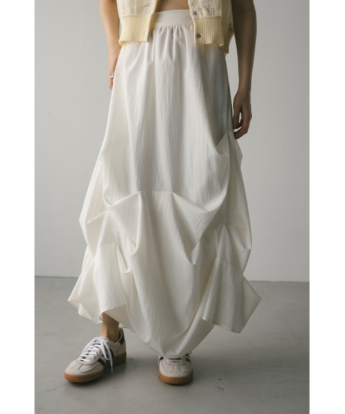 STYLEMIXER（スタイルミキサー）の「【大人気】ランダムタッキングスカート　春服（スカート・レディース・ブラック/ホワイト/グリーン・SMALL/MEDIUM）」の15枚目の写真