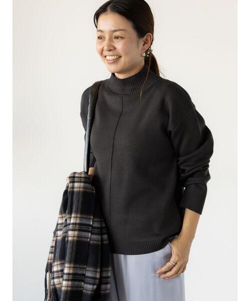 Lugnoncure（ルノンキュール）の「コットンタッチハイネックニット（ニット/セーター・レディース・ミント/チャコールグレー/ピンク/サックスブルー/オフホワイト・F）」の12枚目の写真