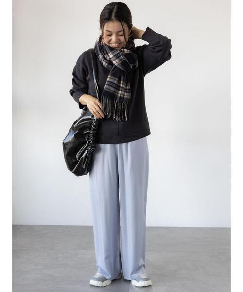 Lugnoncure（ルノンキュール）の「コットンタッチハイネックニット（ニット/セーター・レディース・ミント/チャコールグレー/ピンク/サックスブルー/オフホワイト・F）」の13枚目の写真