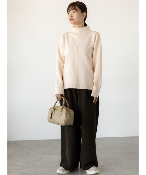 Lugnoncure（ルノンキュール）の「コットンタッチハイネックニット（ニット/セーター・レディース・ミント/チャコールグレー/ピンク/サックスブルー/オフホワイト・F）」の17枚目の写真