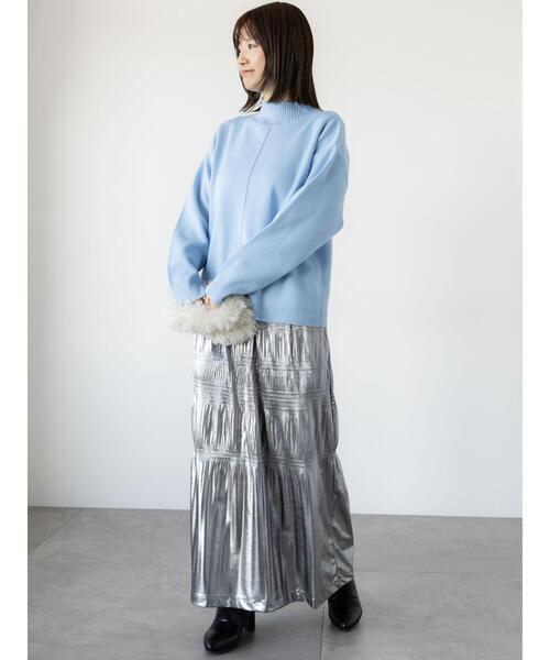 Lugnoncure（ルノンキュール）の「コットンタッチハイネックニット（ニット/セーター・レディース・ミント/チャコールグレー/ピンク/サックスブルー/オフホワイト・F）」の20枚目の写真