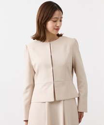 AIMER（エメ）の「ウエスト切り替えツイルノーカラージャケット（ノーカラージャケット）」