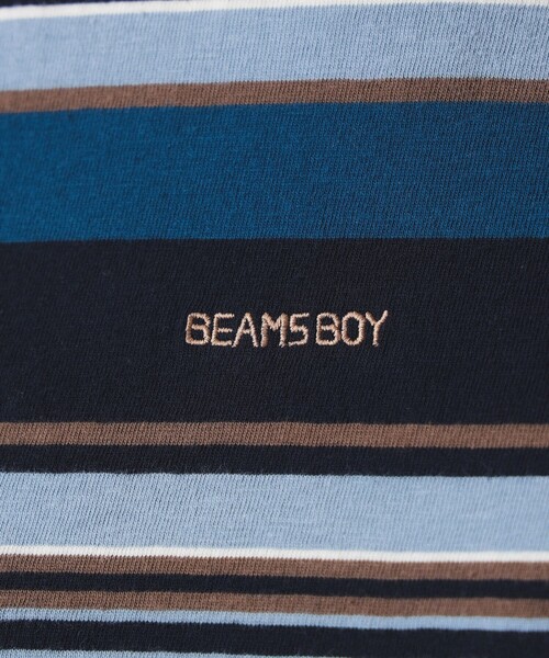 BEAMS BOY（ビームスボーイ）の「エンブロイダリー マルチボーダー ショートスリーブ Tシャツ（Tシャツ/カットソー・レディース・ネイビー/オレンジ/ピンク・1/2）」の18枚目の写真