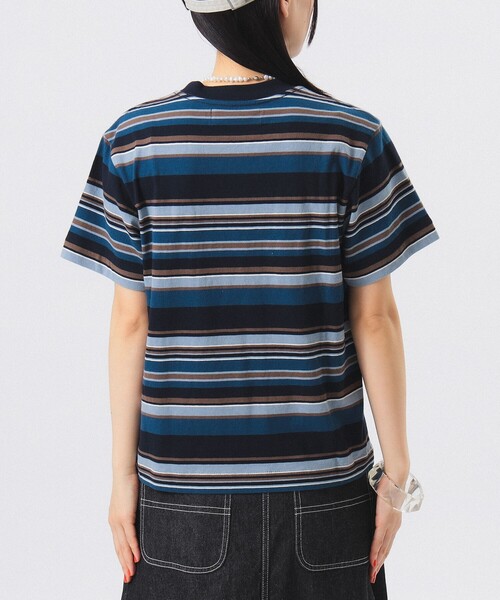 BEAMS BOY（ビームスボーイ）の「エンブロイダリー マルチボーダー ショートスリーブ Tシャツ（Tシャツ/カットソー・レディース・ネイビー/オレンジ/ピンク・1/2）」の16枚目の写真