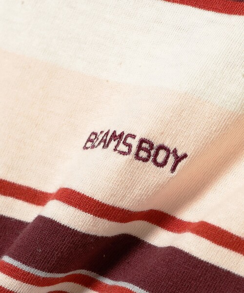BEAMS BOY（ビームスボーイ）の「エンブロイダリー マルチボーダー ショートスリーブ Tシャツ（Tシャツ/カットソー・レディース・ネイビー/オレンジ/ピンク・1/2）」の12枚目の写真