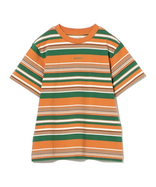 BEAMS BOY（ビームスボーイ）の「エンブロイダリー マルチボーダー ショートスリーブ Tシャツ（Tシャツ/カットソー・レディース・ネイビー/オレンジ/ピンク・1/2）」の11枚目の写真
