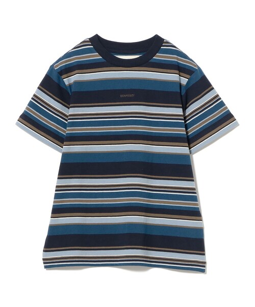 BEAMS BOY（ビームスボーイ）の「エンブロイダリー マルチボーダー ショートスリーブ Tシャツ（Tシャツ/カットソー・レディース・ネイビー/オレンジ/ピンク・1/2）」の8枚目の写真