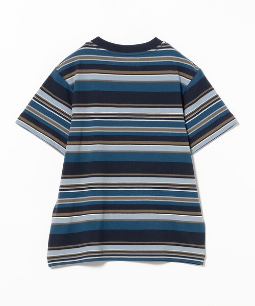 BEAMS BOY（ビームスボーイ）の「エンブロイダリー マルチボーダー ショートスリーブ Tシャツ（Tシャツ/カットソー・レディース・ネイビー/オレンジ/ピンク・1/2）」の6枚目の写真
