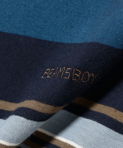 BEAMS BOY（ビームスボーイ）の「エンブロイダリー マルチボーダー ショートスリーブ Tシャツ（Tシャツ/カットソー・レディース・ネイビー/オレンジ/ピンク・1/2）」の5枚目の写真