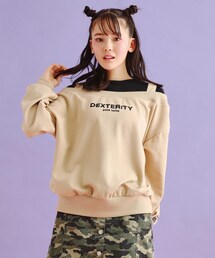 PINK-latte（ピンクラテ）の「ミニ裏毛レイヤードプルオーバー（Tシャツ/カットソー・キッズ）」