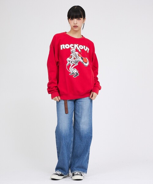 JERZEES(ジャージーズ)の「【JERZEES/ジャージーズ】ROCK OUT/スウェットクルー/ユニセックス(スウェット・メンズ・レッド/ブラック・M/XL/L)」の7枚目の写真