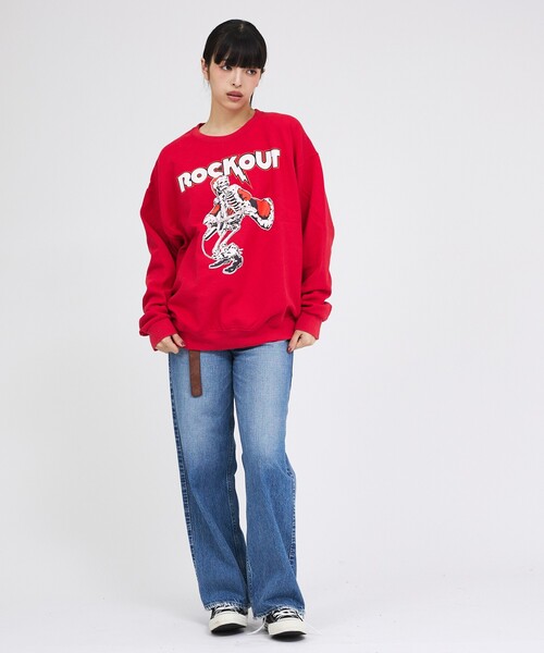 JERZEES(ジャージーズ)の「【JERZEES/ジャージーズ】ROCK OUT/スウェットクルー/ユニセックス(スウェット・メンズ・レッド/ブラック・M/XL/L)」の6枚目の写真