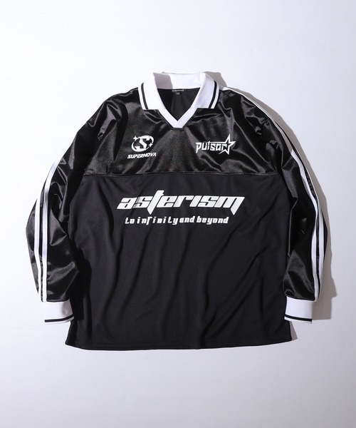 SUGGESTION（サジェッション）の「Glossy soccer long sleeve T-shirt / グロッシーサッカー長袖Ｔシャツ unisex（Tシャツ/カットソー・メンズ・ネイビー/グレー/ブラック・S/M/L）」の2枚目の写真