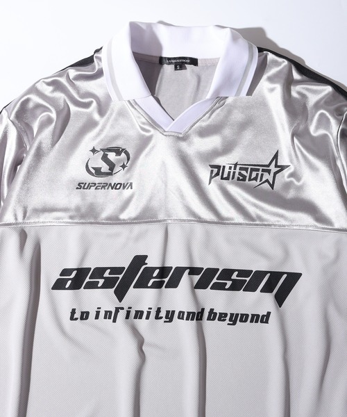 SUGGESTION（サジェッション）の「Glossy soccer long sleeve T-shirt / グロッシーサッカー長袖Ｔシャツ unisex（Tシャツ/カットソー・メンズ・ネイビー/グレー/ブラック・S/M/L）」の4枚目の写真