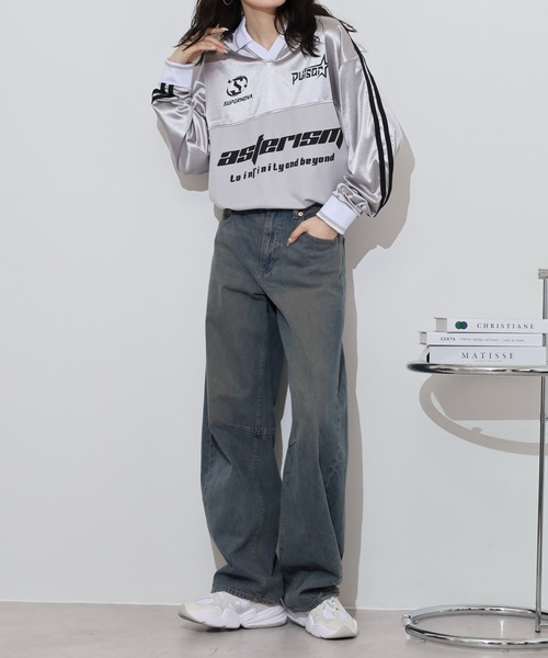 SUGGESTION（サジェッション）の「Glossy soccer long sleeve T-shirt / グロッシーサッカー長袖Ｔシャツ unisex（Tシャツ/カットソー・メンズ・ネイビー/グレー/ブラック・S/M/L）」の15枚目の写真