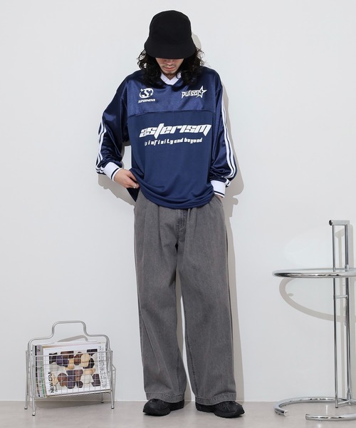 SUGGESTION（サジェッション）の「Glossy soccer long sleeve T-shirt / グロッシーサッカー長袖Ｔシャツ unisex（Tシャツ/カットソー・メンズ・ネイビー/グレー/ブラック・S/M/L）」の21枚目の写真