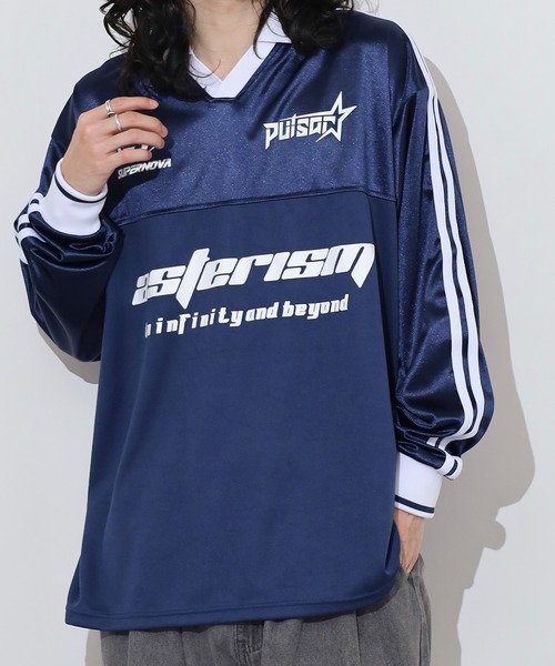 セール】Glossy soccer long sleeve T-shirt / グロッシー