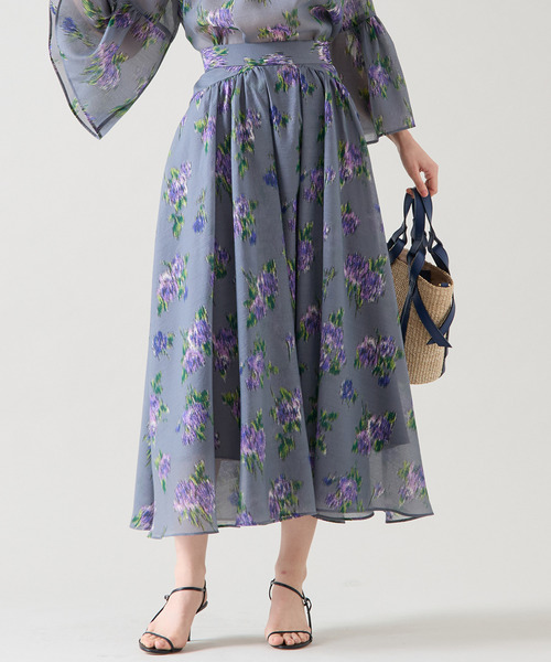 Tiara（ティアラ）の「ギャザーボリュームスカート（セットアップ可）（スカート・レディース・グレー/ホワイト・2/3）」の2枚目の写真