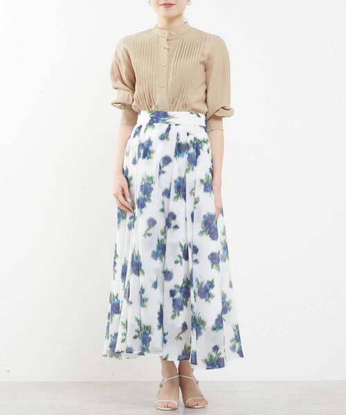 Tiara（ティアラ）の「ギャザーボリュームスカート（セットアップ可）（スカート・レディース・グレー/ホワイト・2/3）」の7枚目の写真