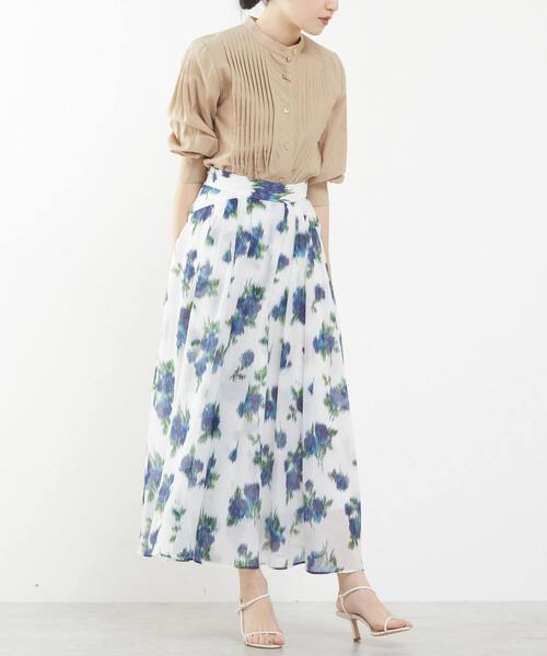 Tiara（ティアラ）の「ギャザーボリュームスカート（セットアップ可）（スカート・レディース・グレー/ホワイト・2/3）」の9枚目の写真