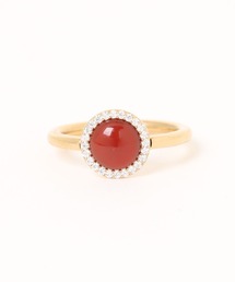 Audrey Ring Red Agathe レッドアゲート 天然石 リング ローズゴールド/ゴールド/シルバー