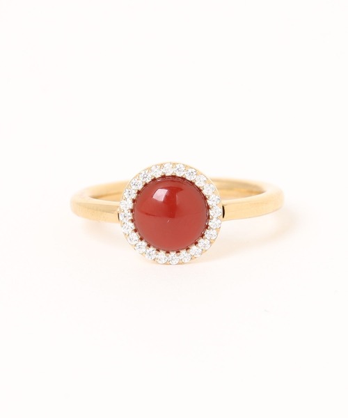 Audrey Ring Red Agathe レッドアゲート 天然石 リング ローズゴールド