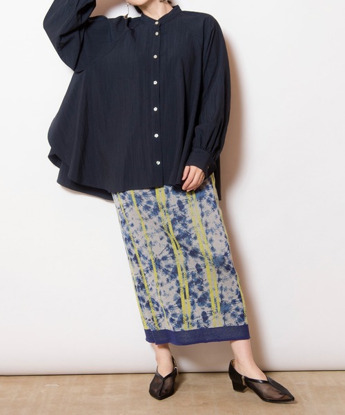 OSMOSIS（オズモーシス）の「ギャザースリーブブラウス（シャツ/ブラウス・レディース・ピンク/ホワイト/サックスブルー/ネイビー・ONE SIZE）」の19枚目の写真