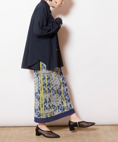 OSMOSIS（オズモーシス）の「ギャザースリーブブラウス（シャツ/ブラウス・レディース・ピンク/ホワイト/サックスブルー/ネイビー・ONE SIZE）」の20枚目の写真