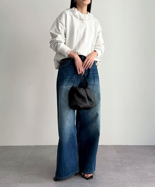 fredy emue(フレディエミュ)の「ドット刺繍フリルカラーブラウス(シャツ/ブラウス・レディース・ベージュ系その他/ホワイト系その他/ブラック系その他/イエロー系その他・38)」の5枚目の写真