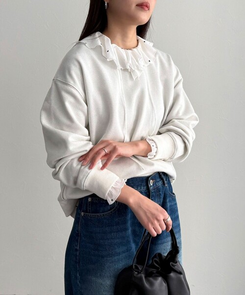 fredy emue(フレディエミュ)の「ドット刺繍フリルカラーブラウス(シャツ/ブラウス・レディース・ベージュ系その他/ホワイト系その他/ブラック系その他/イエロー系その他・38)」の10枚目の写真