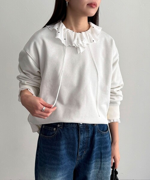 fredy emue(フレディエミュ)の「ドット刺繍フリルカラーブラウス(シャツ/ブラウス・レディース・ベージュ系その他/ホワイト系その他/ブラック系その他/イエロー系その他・38)」の11枚目の写真