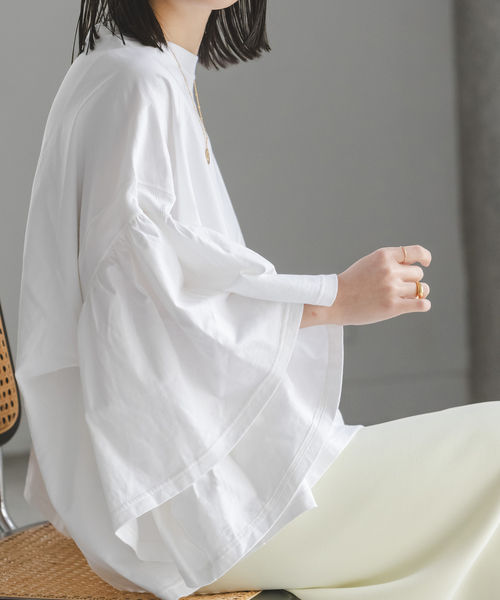 COGTHEBIGSMOKE(コグザビッグスモーク)の「COG THE BIGSMOKE/コグザビッグスモーク LAURA GATHERED SLV TOP(Tシャツ/カットソー・レディース・ホワイト/チャコールグレー/ブラック・FREE)」の11枚目の写真