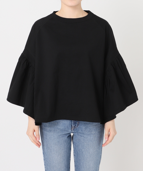 COGTHEBIGSMOKE(コグザビッグスモーク)の「COG THE BIGSMOKE/コグザビッグスモーク LAURA GATHERED SLV TOP(Tシャツ/カットソー・レディース・ホワイト/チャコールグレー/ブラック・FREE)」の13枚目の写真