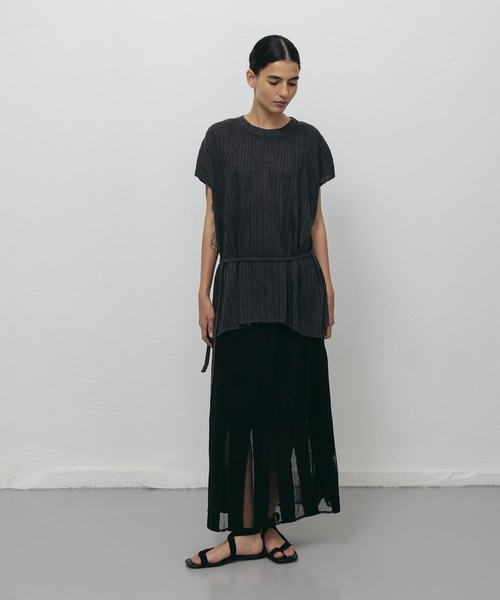 Gongdid Design(ゴンディッドデザイン)の「【Gongdid Design】Maxi see through skirt プリーツシースルー ロングスカート(スカート・レディース・ブラック/オフホワイト・FREE)」の20枚目の写真