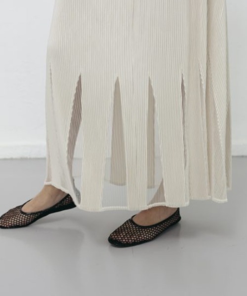 セール】【Gongdid Design】Maxi see through skirt プリーツ