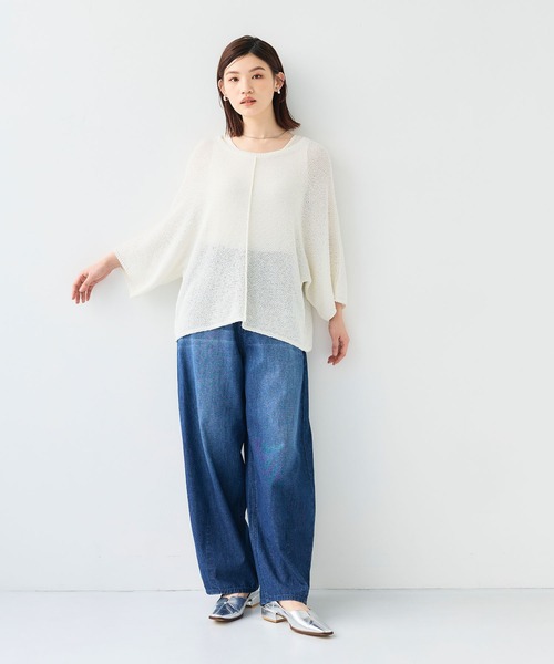 CROSS FUNCTION（クロスファンクション）の「《洗える》エブ楽 ルーズクロップドクラフトニットプルオーバー【CF/クロスファンクション】（ニット/セーター・レディース・アイボリー/ホワイト/チャコールグレー・L/M/LL）」の16枚目の写真