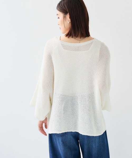 CROSS FUNCTION（クロスファンクション）の「《洗える》エブ楽 ルーズクロップドクラフトニットプルオーバー【CF/クロスファンクション】（ニット/セーター・レディース・アイボリー/ホワイト/チャコールグレー・L/M/LL）」の13枚目の写真