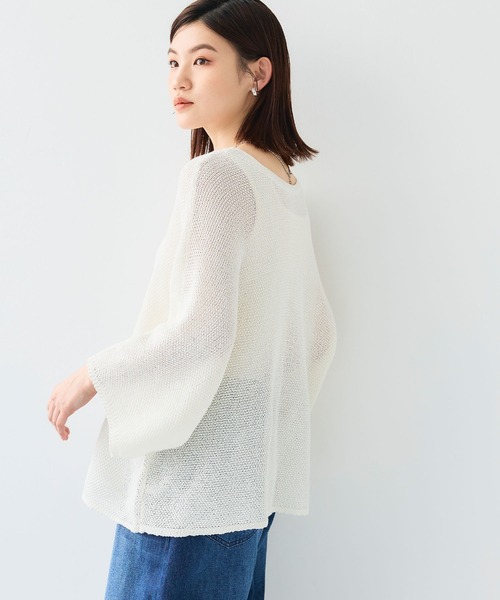 CROSS FUNCTION（クロスファンクション）の「《洗える》エブ楽 ルーズクロップドクラフトニットプルオーバー【CF/クロスファンクション】（ニット/セーター・レディース・アイボリー/ホワイト/チャコールグレー・L/M/LL）」の12枚目の写真