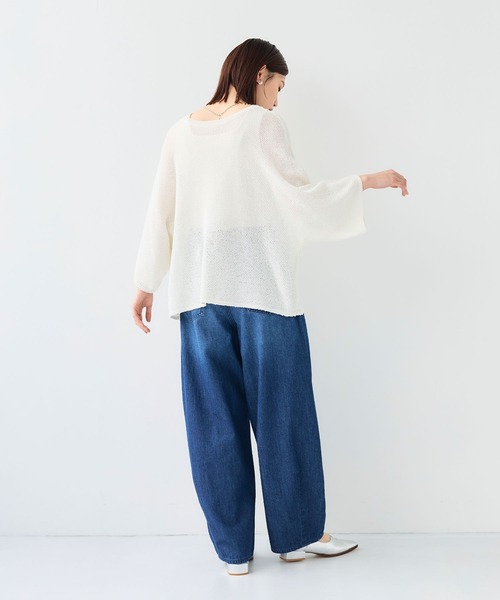 CROSS FUNCTION（クロスファンクション）の「《洗える》エブ楽 ルーズクロップドクラフトニットプルオーバー【CF/クロスファンクション】（ニット/セーター・レディース・アイボリー/ホワイト/チャコールグレー・L/M/LL）」の19枚目の写真