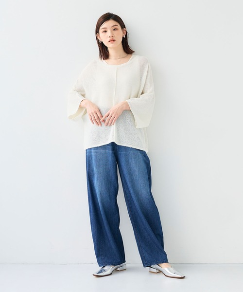 CROSS FUNCTION（クロスファンクション）の「《洗える》エブ楽 ルーズクロップドクラフトニットプルオーバー【CF/クロスファンクション】（ニット/セーター・レディース・アイボリー/ホワイト/チャコールグレー・L/M/LL）」の17枚目の写真