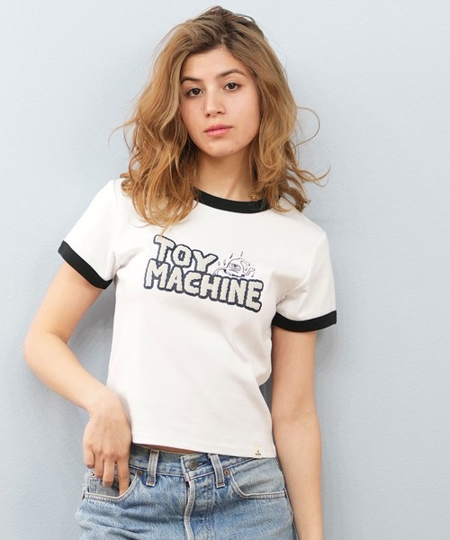 TOY MACHINE(トイ マシーン)の「【ミニTシャツ】TOY MACHINE/トイマシーン リンガーTシャツ MTMSFST13(Tシャツ/カットソー・レディース・ブラック/ホワイト・M/L)」の3枚目の写真