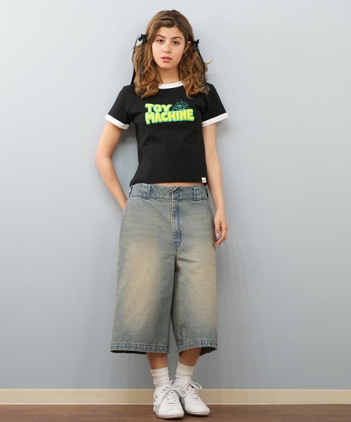 TOY MACHINE(トイ マシーン)の「【ミニTシャツ】TOY MACHINE/トイマシーン リンガーTシャツ MTMSFST13(Tシャツ/カットソー・レディース・ブラック/ホワイト・M/L)」の11枚目の写真