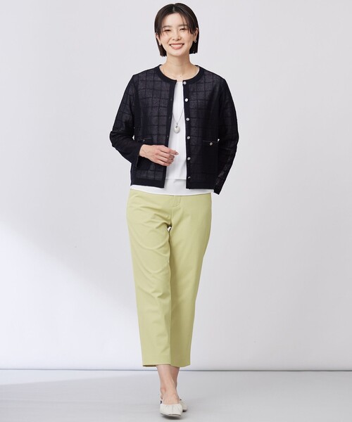 J.PRESS(ジェイプレス)の「【洗える】WINDY JACKET ニット ジャケット(ニット/セーター・レディース・ネイビー系/ホワイト系/ライトグレー系・T13/T15)」の7枚目の写真