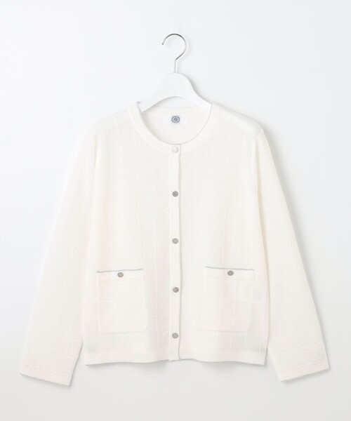 J.PRESS(ジェイプレス)の「【洗える】WINDY JACKET ニット ジャケット(ニット/セーター・レディース・ネイビー系/ホワイト系/ライトグレー系・T13/T15)」の10枚目の写真
