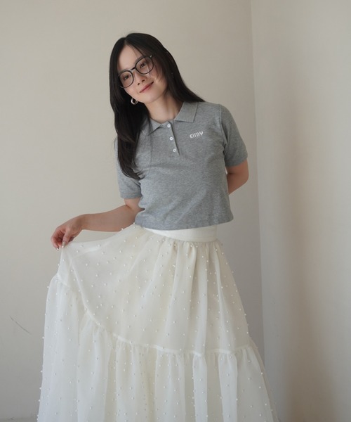 【新品タグ付き】eimy istoire ロゴカットポロトップス セール】ロゴカットポロトップス（ポロシャツ）｜eimy istoire