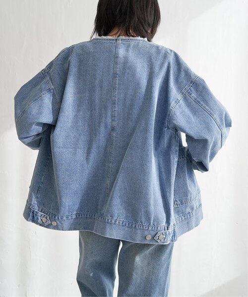 VENCEEXCHANGE（ヴァンスエクスチェンジ）の「デニムカバーオールジャケット（デニムジャケット・レディース・ブルー系その他/ブルー/ブラック・FREE）」の9枚目の写真